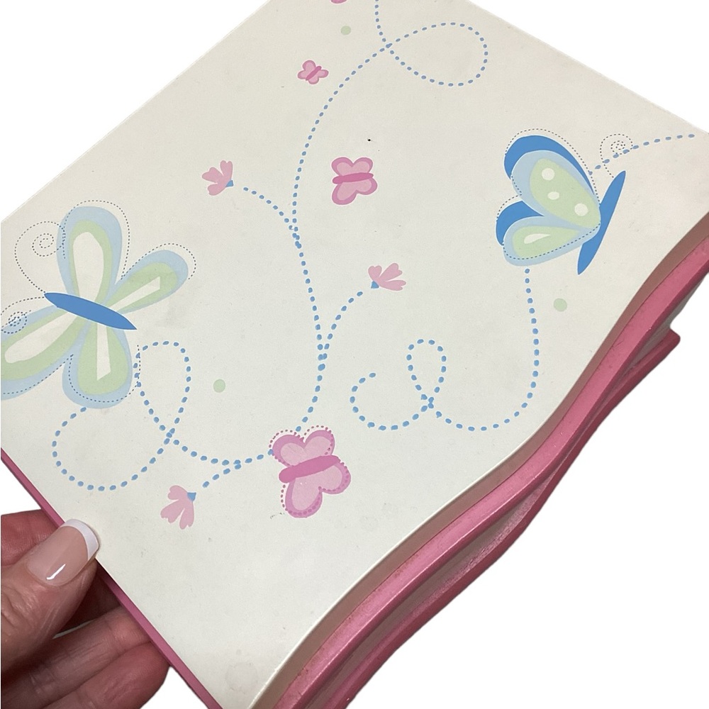 Butterfly Garden Kids Accessory Box - Pink and Blue